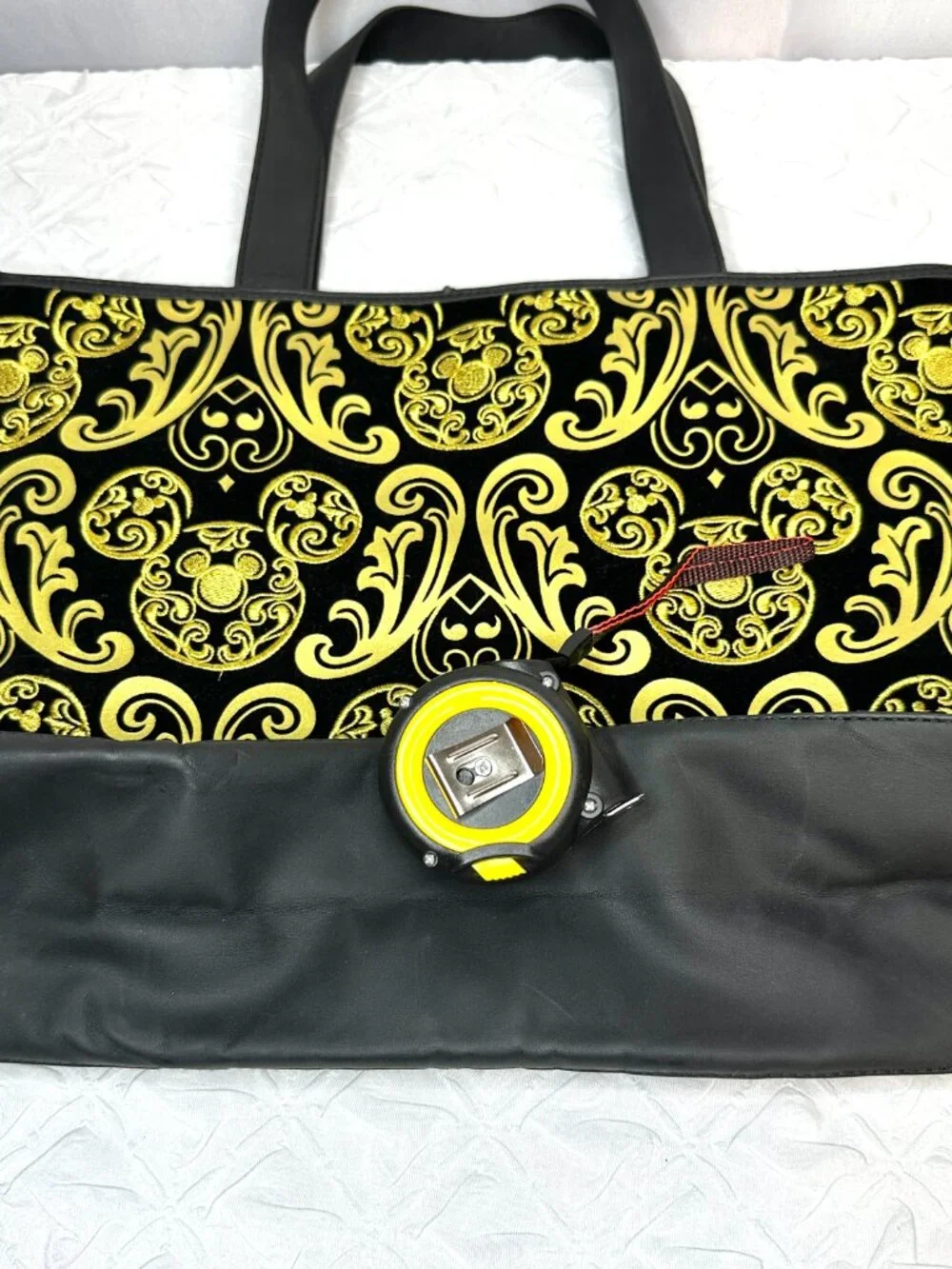 NWOT Disney Parks Original Mickey Mouse Large Purse/Tote Baroque Filigree Velvet - Picture 4 of 9
